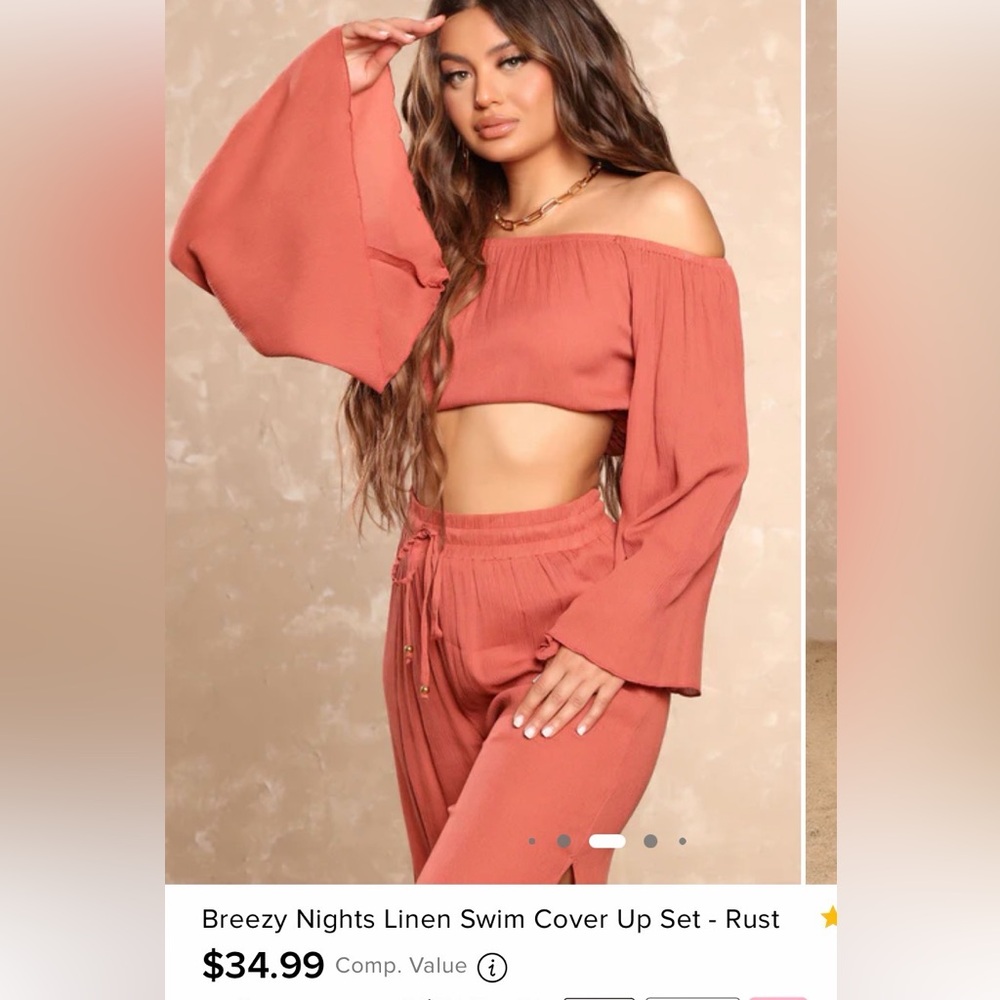 Fashion Nova Rust Swim Coverup Set